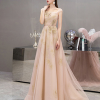 High quality A line tulle long prom dress formal dress - Thumbnail 2