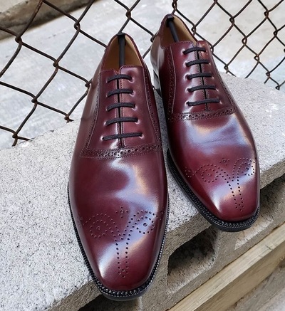Handmade Burgundy Oxfords Dress Formal leather Shoes For Men
