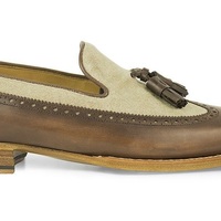 Handmade Leather Correspondent Wing Tips for Men Made to Measure Shoes Men - Thumbnail 1