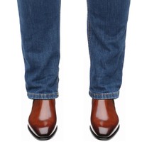 Luxury Brown Chelsea With Elastic Panel Back Pull Pure Leather Boots For Men - Thumbnail 3