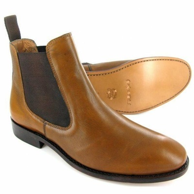 Men's brown chelsea jumper slip on black sole magnificent leather boots  - Thumbnail 3