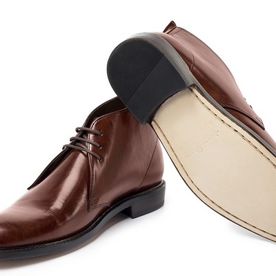 Customized men brown high ankle lace up black sole genuine leather boots  - Thumbnail 4