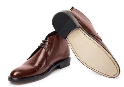 Customized Men Brown High Ankle Lace Up Black Sole Genuine Leather Boots 