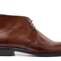 Customized Men Brown High Ankle Lace Up Black Sole Genuine Leather Boots  - Thumbnail 1