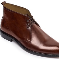 Customized Men Brown High Ankle Lace Up Black Sole Genuine Leather Boots  - Thumbnail 2