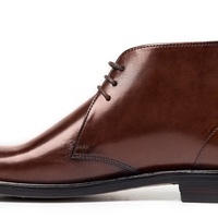 Customized Men Brown High Ankle Lace Up Black Sole Genuine Leather Boots  - Thumbnail 3