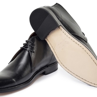 Handmade men black high ankle lace up rounded toe genuine leather boots - Thumbnail 5