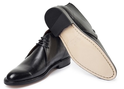 Handmade Men Black High Ankle Lace Up Rounded Toe Genuine Leather Boots