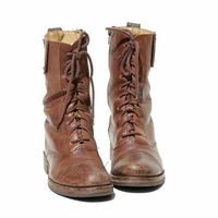 Men Brown Military High Ankle Side Zipper Cap Toe Genuine Leather Boots - Thumbnail 3