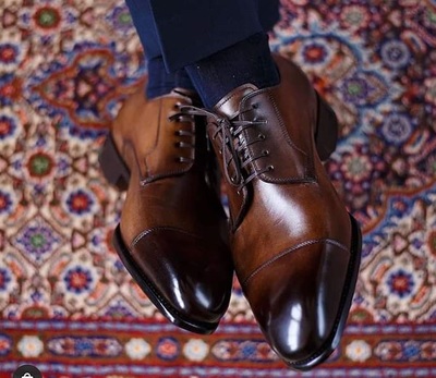 Handmade Leather Brown Patina oxfords Shoes for men, Men's formal shoes