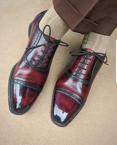 Handmade ox blood Leather oxfords for men, Men's Ox Blood formal shoes