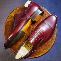 Men's Best Handmade Maroon shoes, Best Formal Maroon Shoes for Men - Thumbnail 4