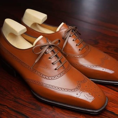 Best handmade tan leather shoes for men, dress formal shoes for men