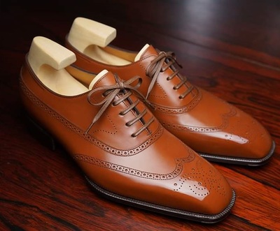 Best Handmade Tan Leather Shoes For Men, Dress Formal Shoes For Men