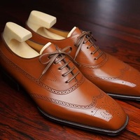 Best Handmade Tan Leather Shoes For Men, Dress Formal Shoes For Men - Thumbnail 1