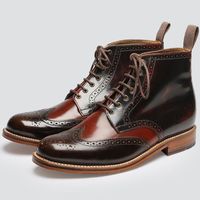  Handmade Two Tone Patina Lace-Up Shoes Leather Suit Man High Quality - Thumbnail 4