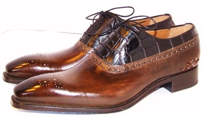  Handmade Brown Leather Patina Oxford Laces for Men Suit Shoes Dress