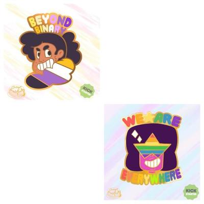 Jumbo character pride pins