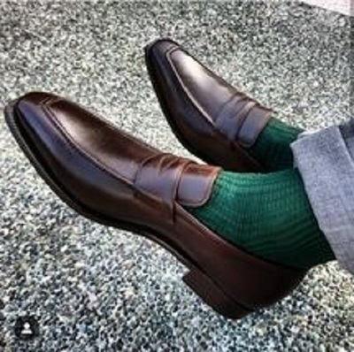 Superior Leather Burnished Coffee Brown Tone Apron Toe Men Handmade Loafer Shoes