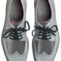  Men Custom Made Handmade Leather Two-Tone Laces Formal Shoes Gray Men Custom Made Handmade Leather Two-Tone Laces Formal Shoes Gray - Thumbnail 1