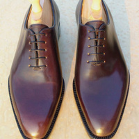 New Men Handmade Decent Dark Brown Anniversary Lace Up Shoes In Genuine Leather - Thumbnail 1