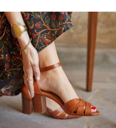 Retro Peep Toe Summer Sandals