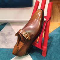 Stylish Latest Handmade Brown Single Monk Strap Customize Shoes Collection For Men - Thumbnail 1