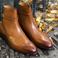 New Men's Handmade Jodhpur Tan Brown Hiking Boot In Genuine Leather For Men - Thumbnail 1