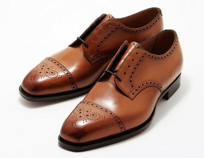  Men's Handmade Brown Leather Lace-up Dress Oxford Shoes Unique Suit