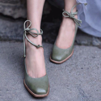 Chic Vintage Style Patent Leather High Heels Shoes - Thumbnail 3