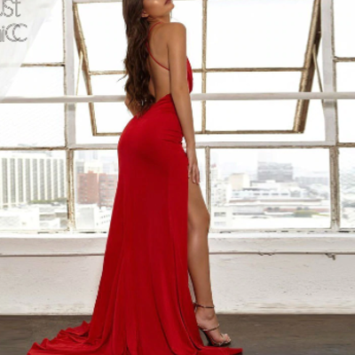 Backless floor length party dress - Thumbnail 3