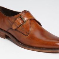 Men's Brown Single Buckle Strape Monk Classic Formal Dress Genuine Leather Shoes - Thumbnail 4
