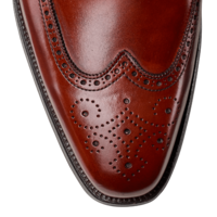 Burgundy Monks Double Buckle Strap Full Brogue Toe Wing Tip Real Leather Shoes - Thumbnail 2