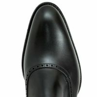 Black Monk Single Buckle Strap Rounded Derby Toe Handmade Real Leather Shoes - Thumbnail 1