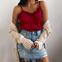 Sling Lace V-Neck Backless Vest Shirt - Thumbnail 3