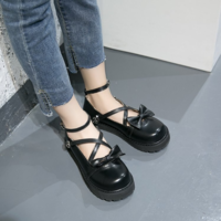 Kawaii Cross Strap Shoes with Bow - Thumbnail 2