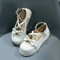 Kawaii Cross Strap Shoes with Bow - Thumbnail 1