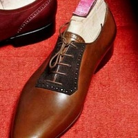 Handmade brown leather shoes, men dress lace up shoes, office shoes for men - Thumbnail 4
