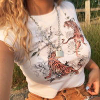 Free Shipping-TIGER CROP TOP - Thumbnail 1