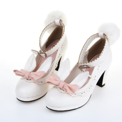 Cute bunny ears high heels fashion shoes - Thumbnail 5