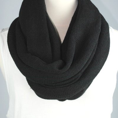 Black knitted infinity scarf