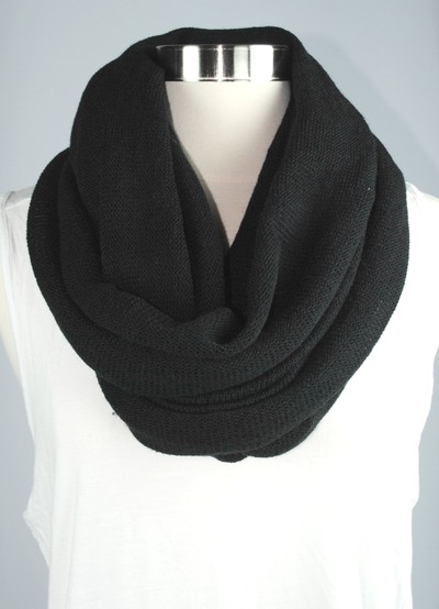 Black Knitted Infinity Scarf