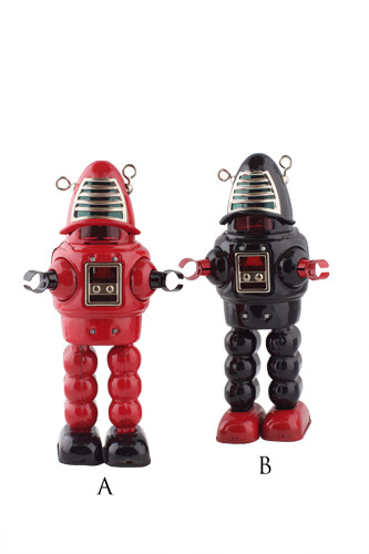 Retro Tin Planet Robot Collectible - Red or Black