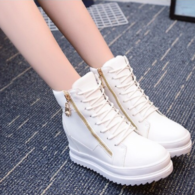 Stylish wedge casual shoes with zipper