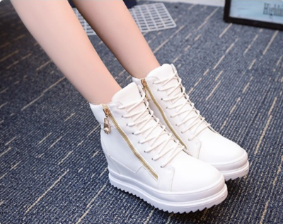 Stylish Wedge Casual Shoes with Zipper
