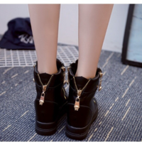 Stylish Wedge Casual Shoes with Zipper - Thumbnail 4