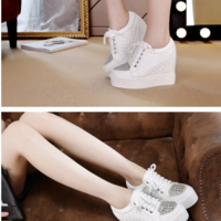 Rhinestone Platform Sneakers - Thumbnail 1