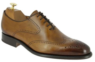 Handmade tan shoes men, leather shoes for men, dress formal wingtip brogue shoes