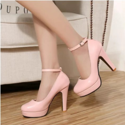 Elegant ankle strap high heels shoes - Thumbnail 3