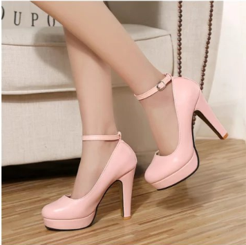 Elegant Ankle Strap High Heels Shoes